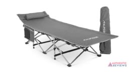 Alpcour Folding Camping Cot – Deluxe Collapsible Single Person Bed in a Bag w/Pillow for Indoor & Outdoor Use – Ultra Lightweight, Comfortable, Heavy Duty Design Holds Adults & Kids Up to 300 Lbs
