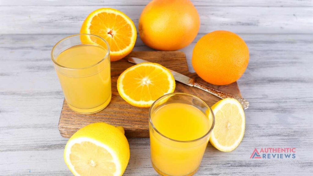 lemon and orange juice