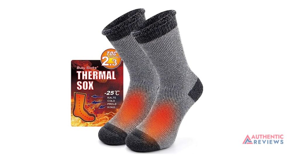 Busy Winter Warm Thermal, Extra Thick, Insulated Heated Crew Boot Socks for Men & Women