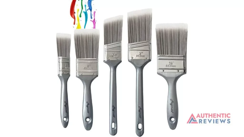 Magimate Paint Brushes Set, Angled Sash Stain Brushes, Flat Paint Brushes for Walls, Furniture and Home Improvement, Assorted Sizes (5-Pack)