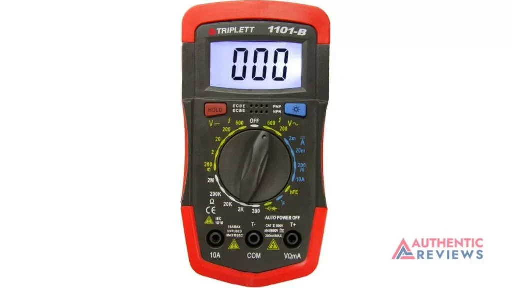 Triplett Compact CAT II 1999 Count Digital Multimeter - ACDC Voltage, ACDC Current, Resistance, Temperature, Continuity, Diode Check, and Transistor Check (1101-B)